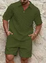 Ensemble de dehors Décontracté Gaufré pour Homme 5.webp