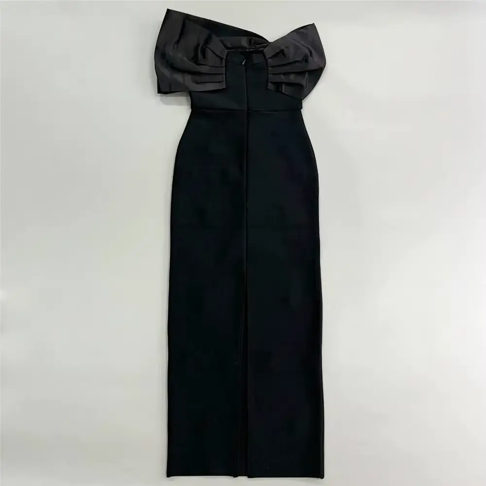 Robe à bandes Sexy pour femmes, épaules dénudées5.webp