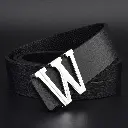 Ceintures de Luxe en Cuir Véritable Marque Boucle Lettre W Lisse 3.webp