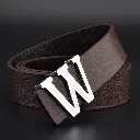 Ceintures de Luxe en Cuir Véritable Marque Boucle Lettre W Lisse 6.webp