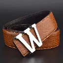Ceintures de Luxe en Cuir Véritable Marque Boucle Lettre W Lisse 5.webp