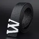 Ceintures de Luxe en Cuir Véritable Marque Boucle Lettre W Lisse 8.webp