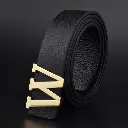 Ceintures de Luxe en Cuir Véritable Marque Boucle Lettre W Lisse 7.webp