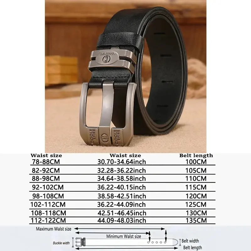 Ceintures de Cowboy en cuir véritable pour hommes, larges, à boucle de haute qualité7.webp