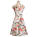 Robe Evasée à Encolure ras du cou Elégante en Dentelle avec Touche Florale.webp