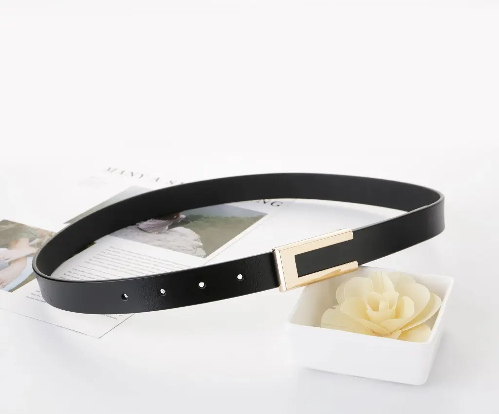 Ceinture en cuir véritable pour femmes, de haute qualité, avec boucle dorée, slim8.webp