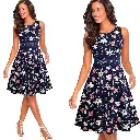 Robe Evasée à Encolure ras du cou Elégante en Dentelle avec Touche Florale.webp