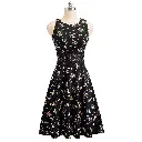 Robe Evasée à Encolure ras du cou Elégante en Dentelle avec Touche Florale(40).webp