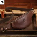 BULLCAPTAIN – sac de ceinture en cuir Crazy Horse pour hommes1.webp