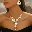 Ensemble de Boucles d'Oreilles et Collier en Forme de Y pour Femmes2.webp