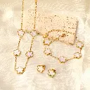 Collier Boucles d'Oreilles Ensemble Bijoux Femmes en Acier Inoxydable4.webp