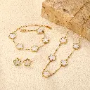 Collier Boucles d'Oreilles Ensemble Bijoux Femmes en Acier Inoxydable2.webp