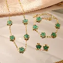 Collier Boucles d'Oreilles Ensemble Bijoux Femmes en Acier Inoxydable6.webp