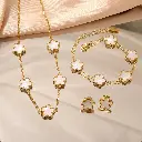 Collier Boucles d'Oreilles Ensemble Bijoux Femmes en Acier Inoxydable3.webp
