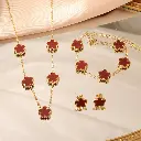 Collier Boucles d'Oreilles Ensemble Bijoux Femmes en Acier Inoxydable7.webp