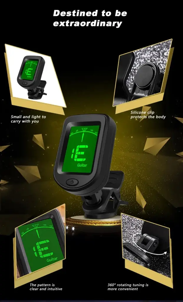 Accordeur de guitare Rechargeable pour tous les instruments3.webp