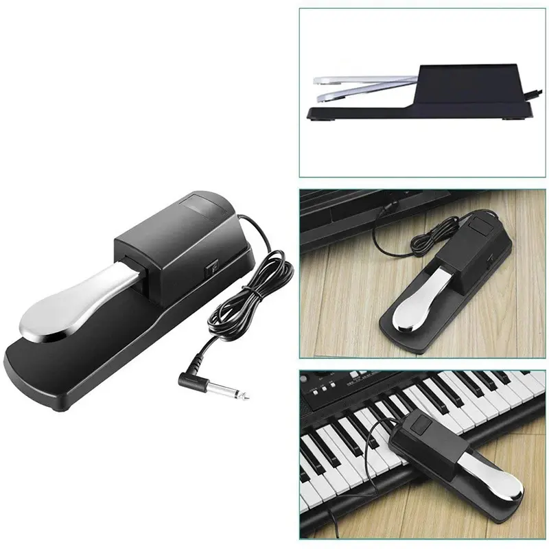 Pédale d'amortisseur de maintien pour clavier de Piano numérique noir5.webp