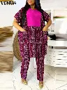 Grande taille 5XL VONDA 2025 femmes pantalons longs ensembles Vintage imprimé1.webp