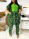 Grande taille 5XL VONDA 2025 femmes pantalons longs ensembles Vintage imprimé2.webp