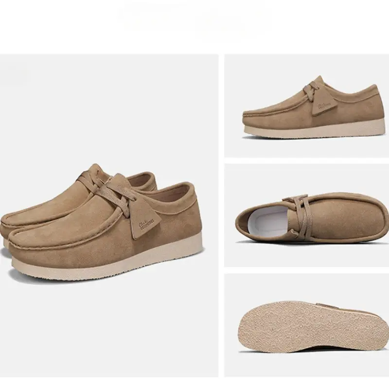 Mocassins De luxe en cuir suédé pour hommes épaissir semelle souple6.webp