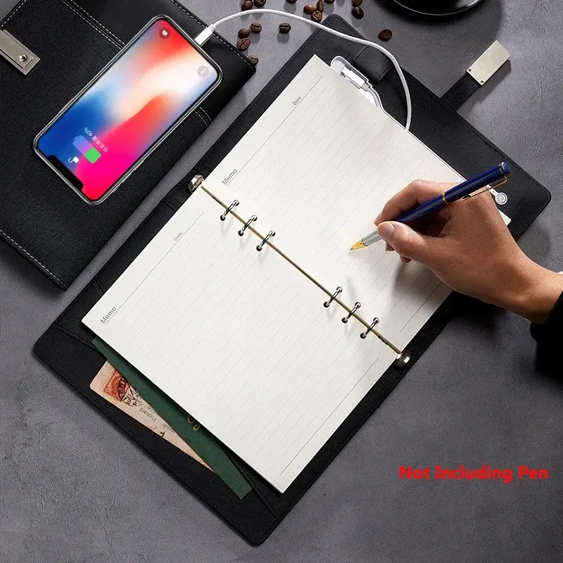 Portable filaire:sans fil charge A5 Smart Notebook 8000mAh batterie externe pour étudiant concepteur homme d'affaires Record Notes Bluetooth5.webp