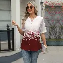 Chemises d'été femmes dentelle Patchwork à manches courtes Blouse fleur imprimé3.webp