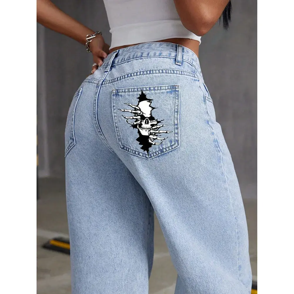 Denim pantalon à jambes larges femmes jean pantalon droit4.webp