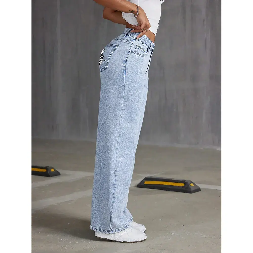 Denim pantalon à jambes larges femmes jean pantalon droit2.webp