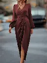 Transfrontalier 2024 nouvelle élégante robe plissée3.webp