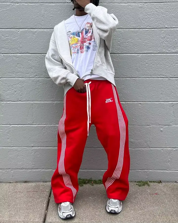Pantalon Tricoté à Rayures, Rétro Américain 7.webp