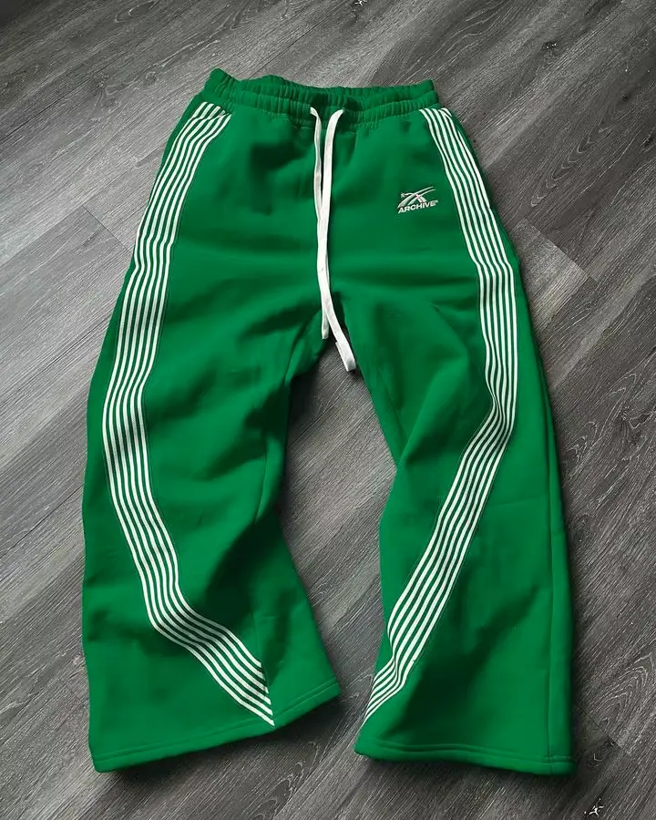 Pantalon Tricoté à Rayures, Rétro Américain .webp