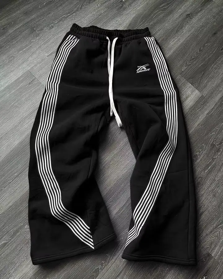 Pantalon Tricoté à Rayures, Rétro Américain 2.webp