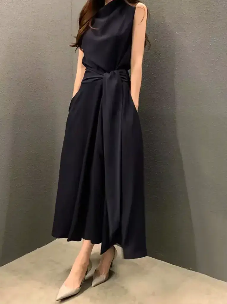 Robe Trapèze à Lacets de Style Hepburn pour Dames