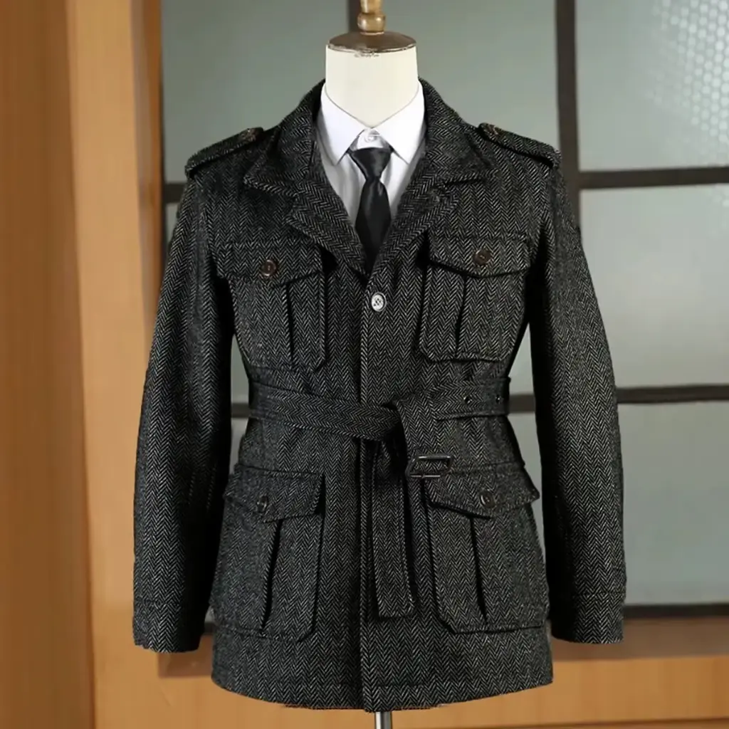 Veste manteau pour hommes (Noir, Xs)