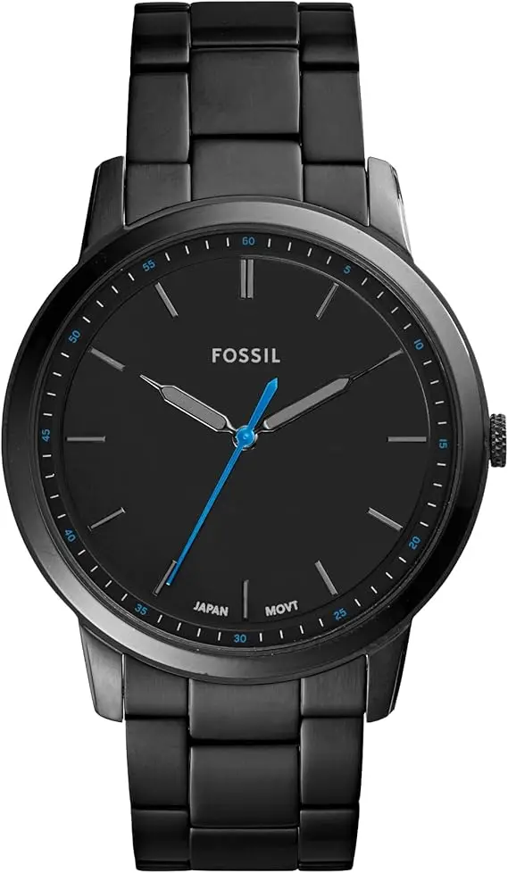 Fossil Minimalist Watch pour Homme, Mouvement à Quartz Trois Aiguilles avec Bracelet en Acier Inoxydable ou en Cuir