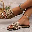 Pantoufles d'été pour Femmes, Sandales à Talons Bas et Bout Ouvert