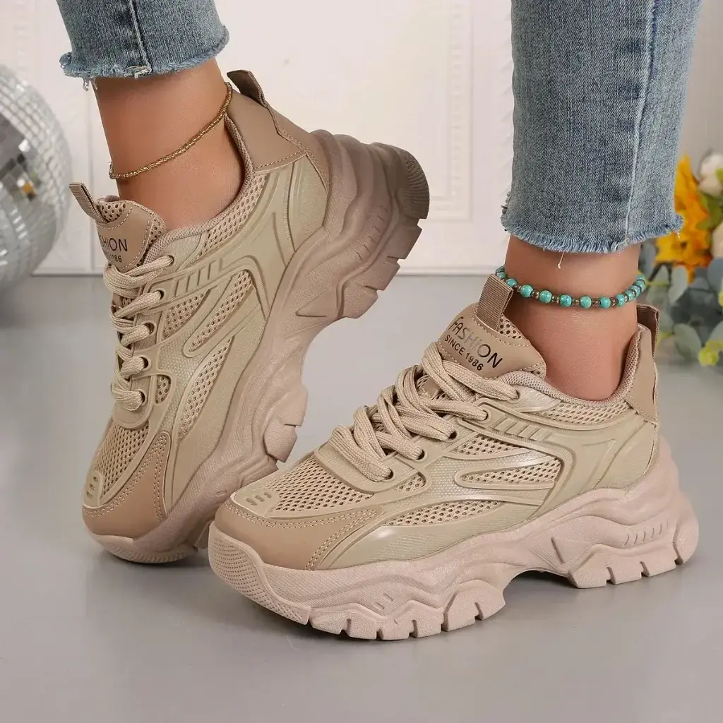 Baskets épaisses pour Femmes, Chaussures de Sport à Plateforme de Tennis