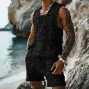 Ensemble Deux Pièces en Tricot pour Homme, Décontracté