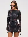 Mini Robe Vintage Impression Sexy Moulante