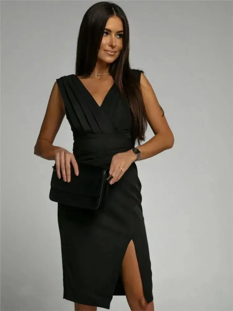 Mini Robe de Soirée en Fibre, Robe de Bureau pour Femme