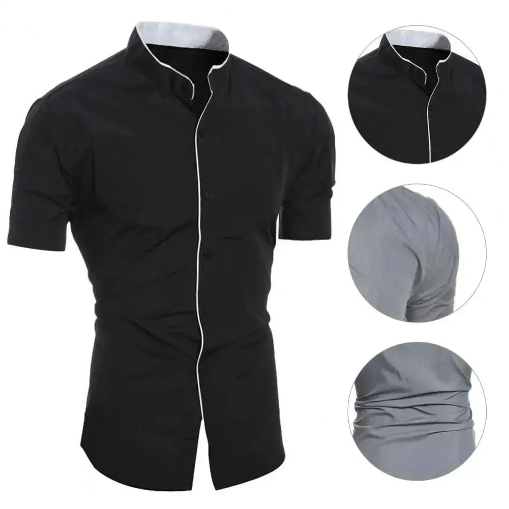 Chemise d'été Couleur Pure, Coupe Ajustée