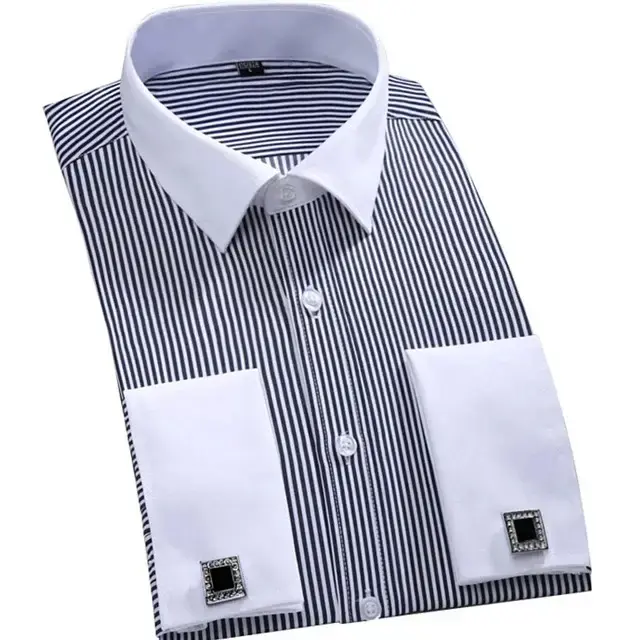 Chemise à Manchette Française pour Hommes