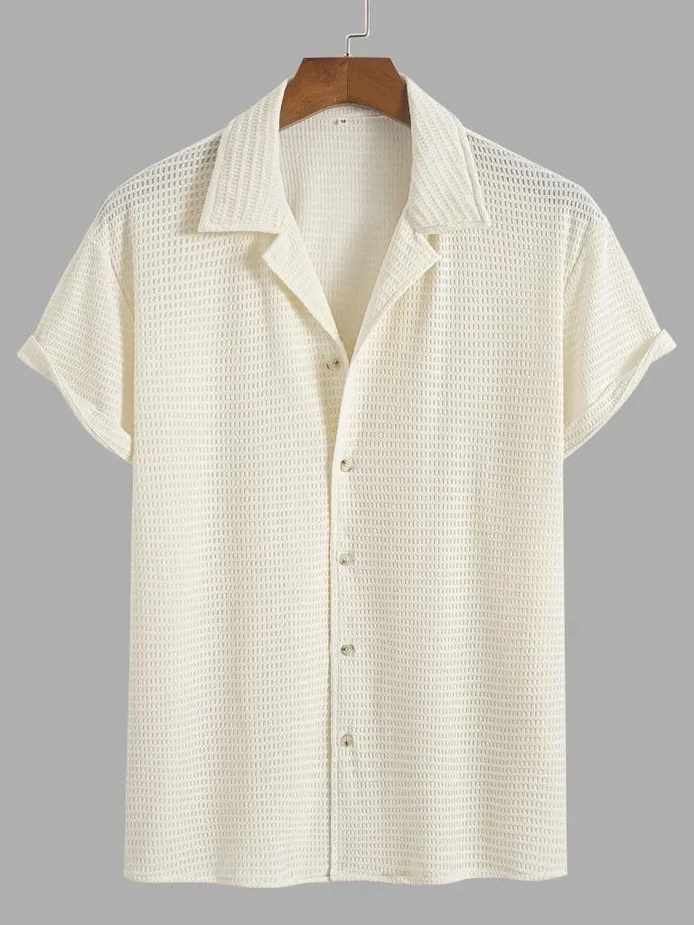 Chemise en Tricot Décontracté Boutonné