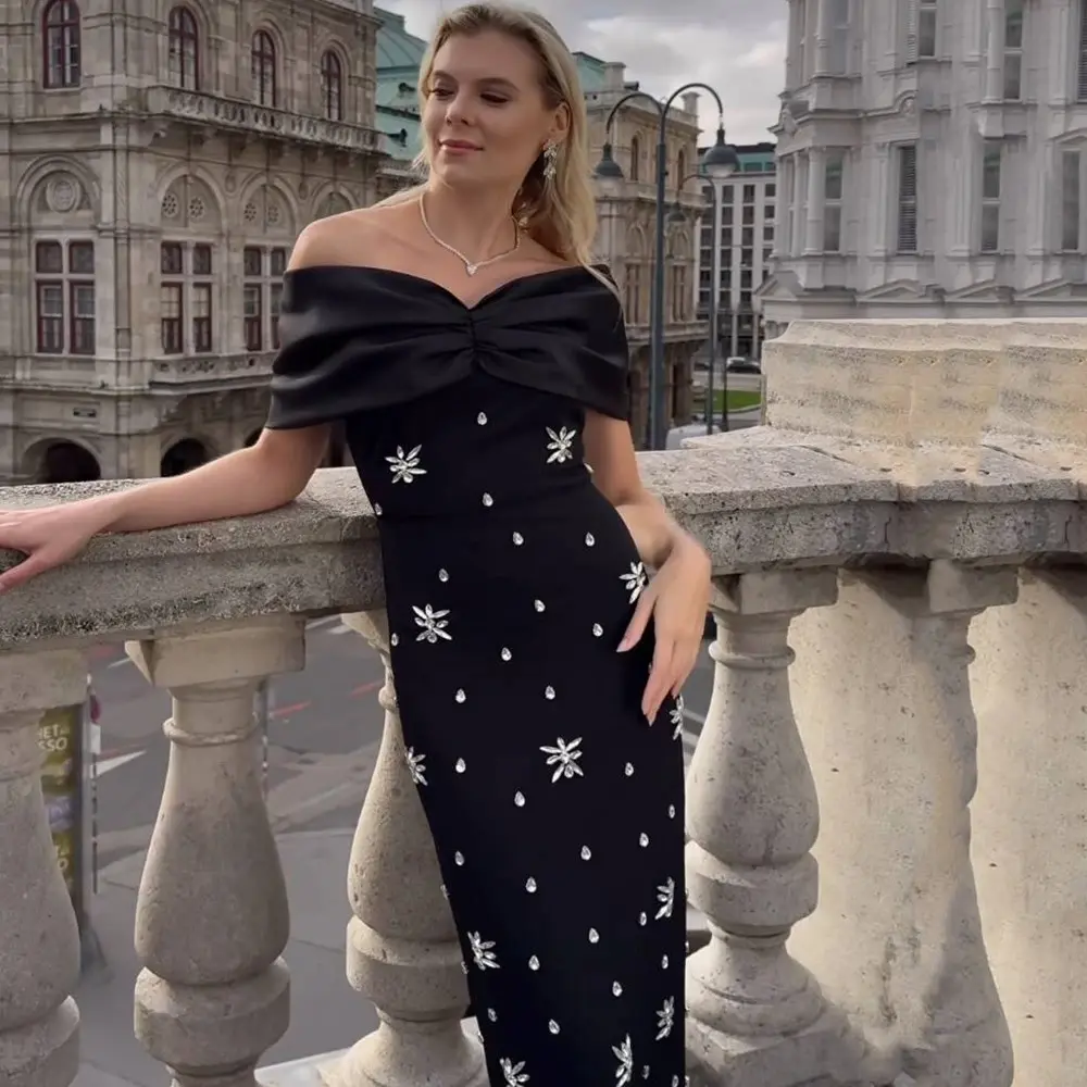 Robe Bandage Sexy à Perles pour Femmes