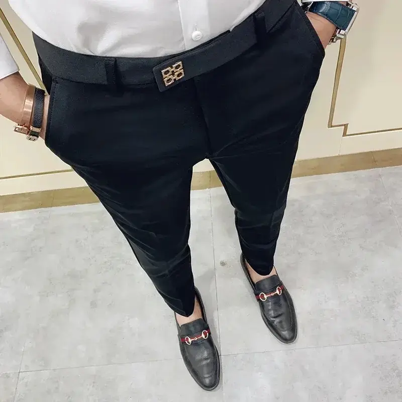Pantalon Streetwear Costume, Pantalon Hommes, Haute Qualité, Bureau
