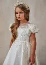 Robe à Fleurs en Satin pour Filles