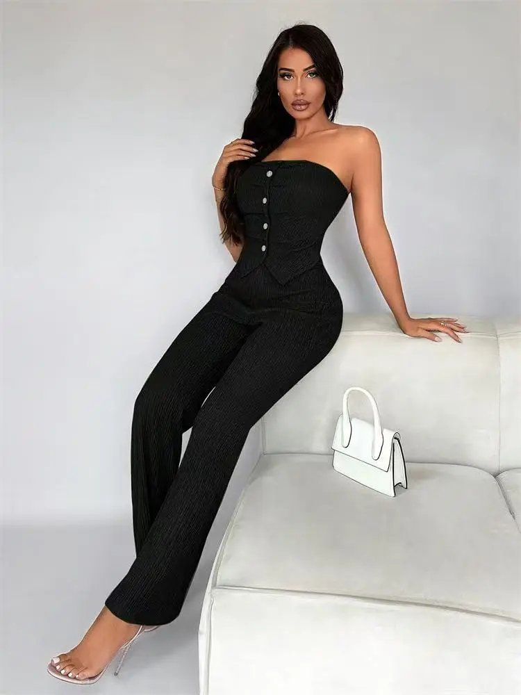 Haut Tubulaire Evasé, Pantalons Décontractés