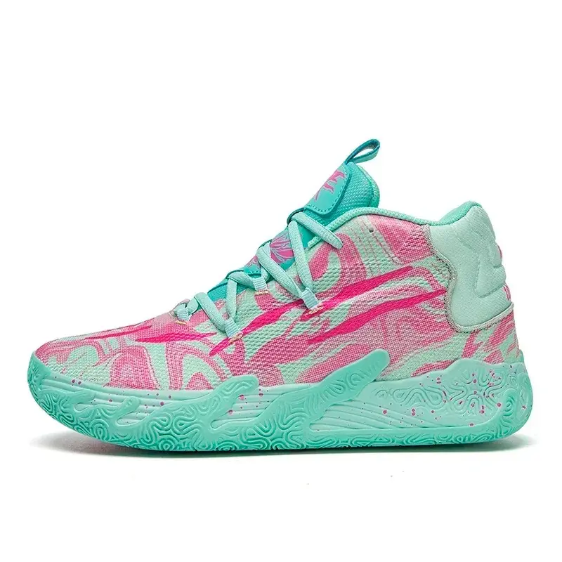 Chaussures de Basket-Ball pour Hommes et Femmes (Pinkgreen, 36)