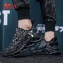 YRZL Hommes Chaussures de Sport, Course, Noir, Jogging
