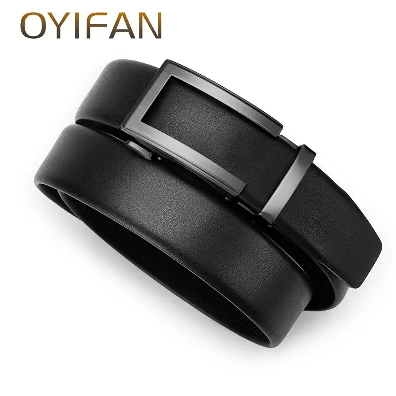 OYIFAN Mode Hommes Ceinture en Cuir Véritable Boucle Automatique